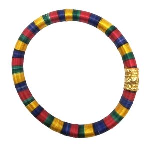 Multicolor Thread-Wrapped Bangle